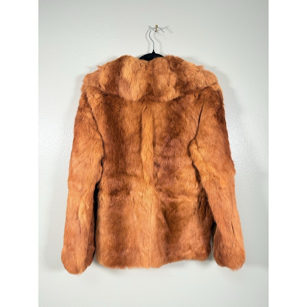 Vintage Jacques Saint Laurent Real Fur Coat Womens Brown Red Fox Rabbit READ - Picture 2 of 13
